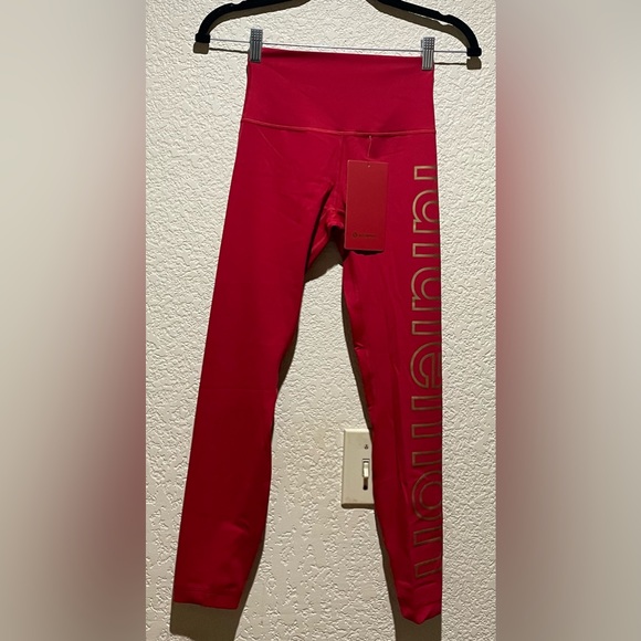 Lululemon NWT Lunar New Year Align High Rise Pants 25” Legging Dark Red Size 4 - Picture 7 of 12